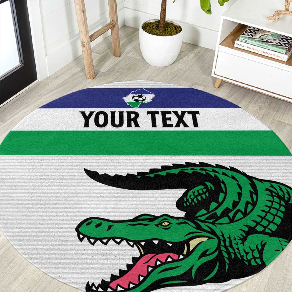 Custom Lesotho Football Round Carpet Go Likuena Go
