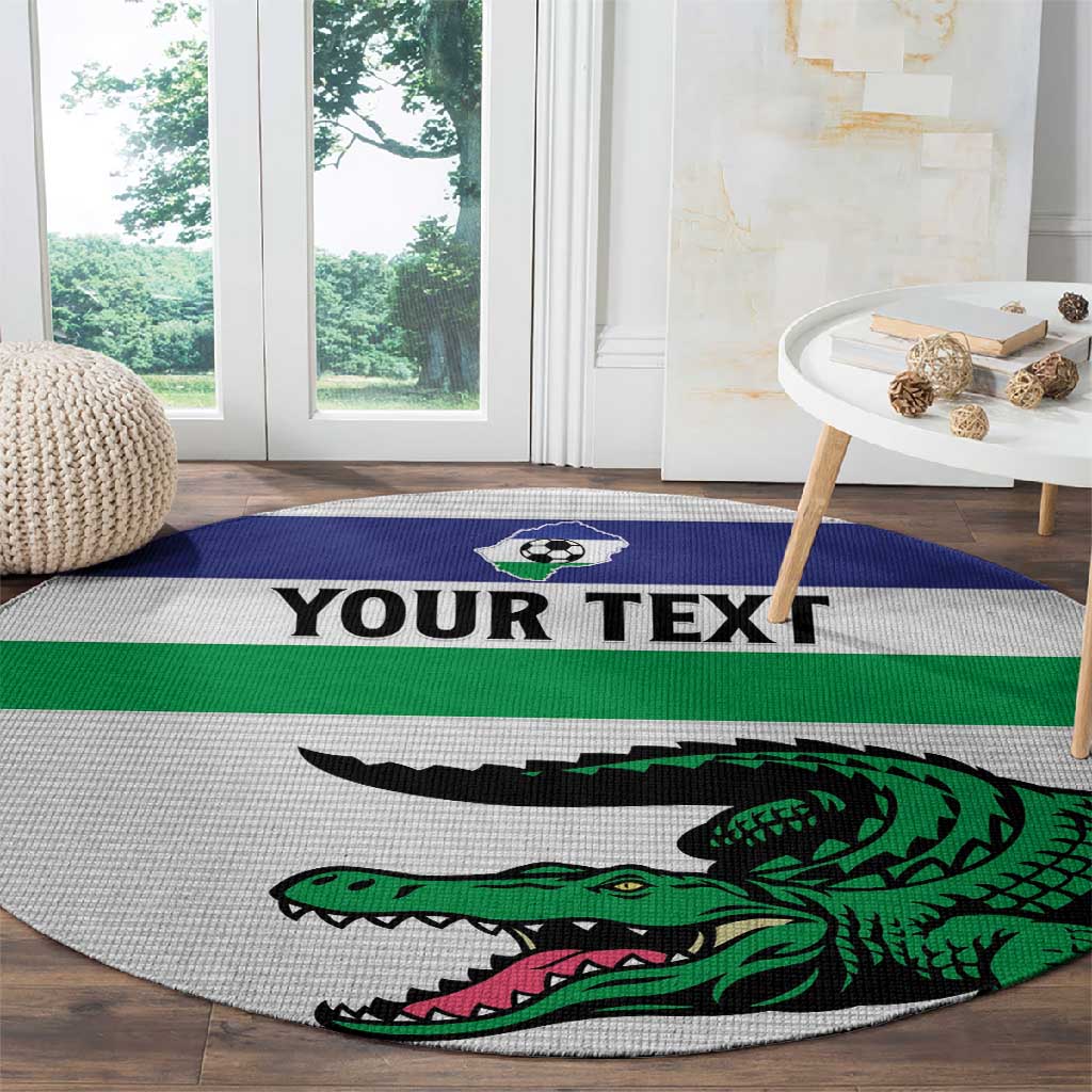 Custom Lesotho Football Round Carpet Go Likuena Go