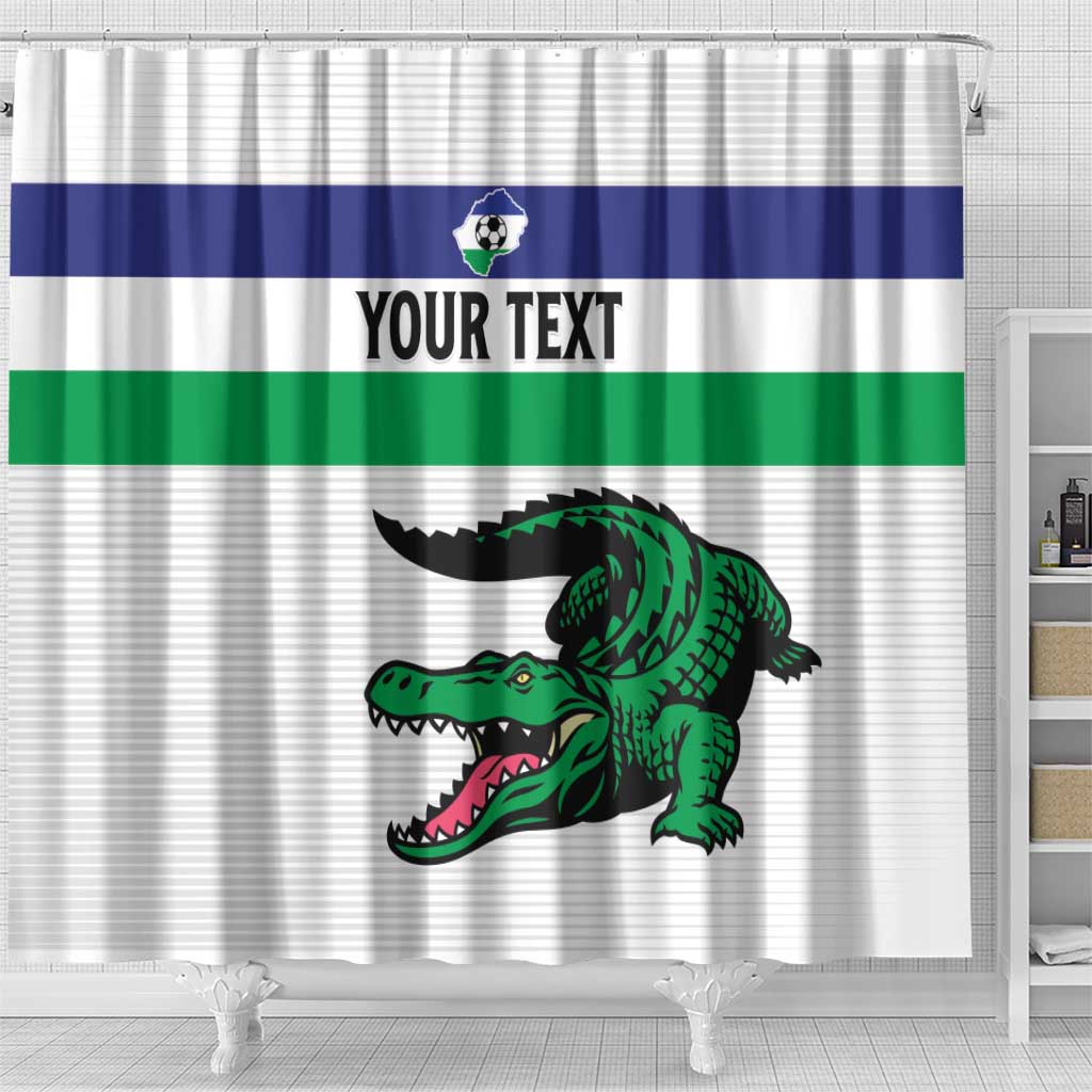 Custom Lesotho Football Shower Curtain Go Likuena Go