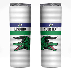 Custom Lesotho Football Skinny Tumbler Go Likuena Go