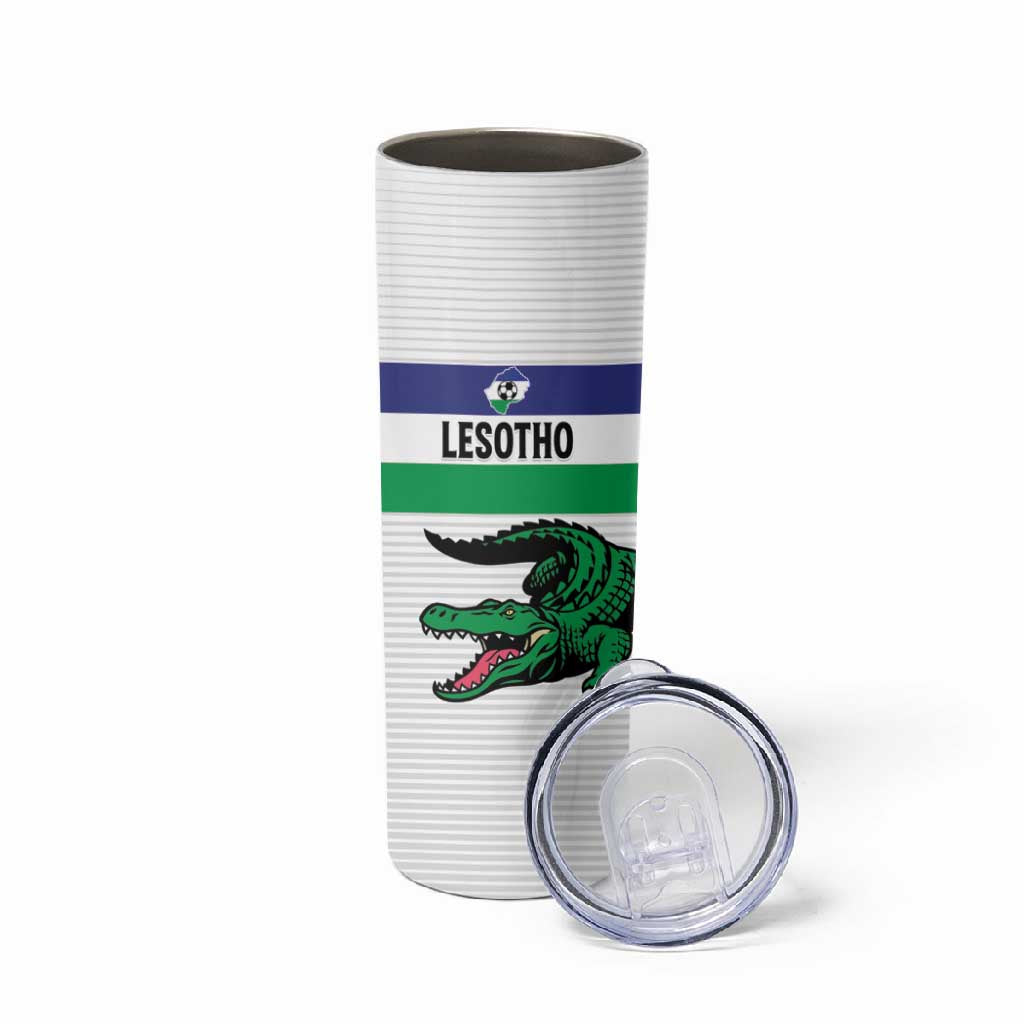 Custom Lesotho Football Skinny Tumbler Go Likuena Go