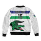 Custom Lesotho Football Sleeve Zip Bomber Jacket Go Likuena Go
