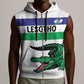 Custom Lesotho Football Sleeveless Zip Hoodie Go Likuena Go - African Pride