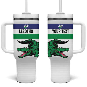 Custom Lesotho Football Tumbler With Handle Go Likuena Go