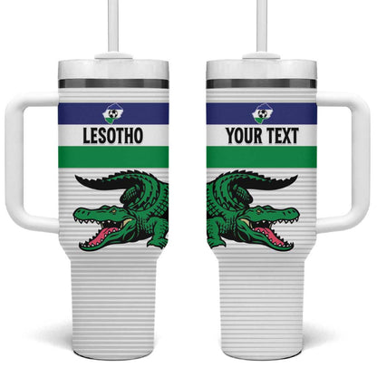 Custom Lesotho Football Tumbler With Handle Go Likuena Go