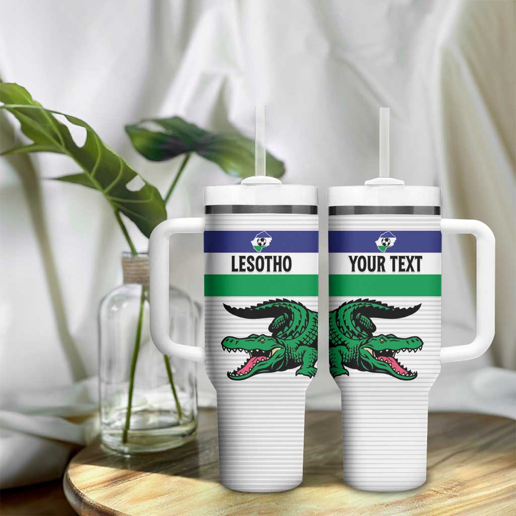 Custom Lesotho Football Tumbler With Handle Go Likuena Go