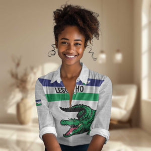 Custom Lesotho Football Women Casual Shirt Go Likuena Go