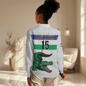 Custom Lesotho Football Women Casual Shirt Go Likuena Go