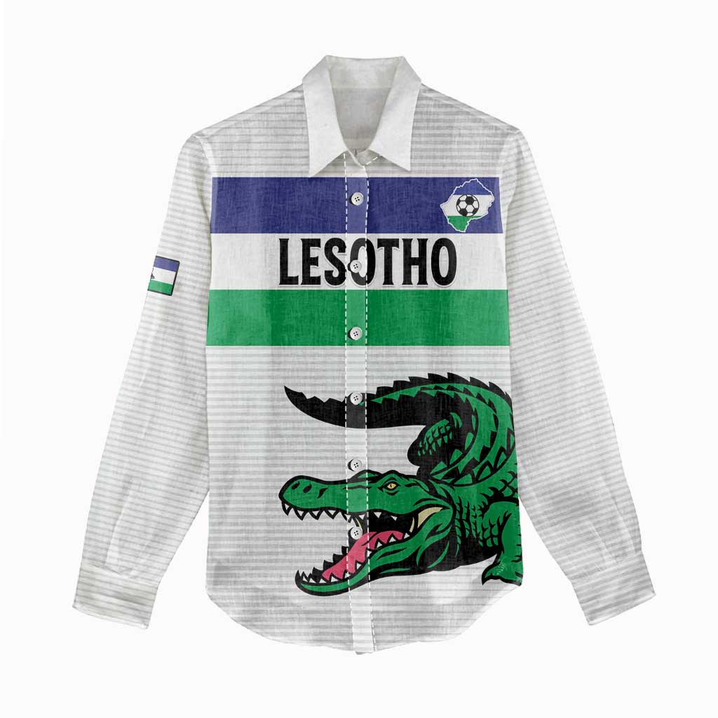 Custom Lesotho Football Women Casual Shirt Go Likuena Go