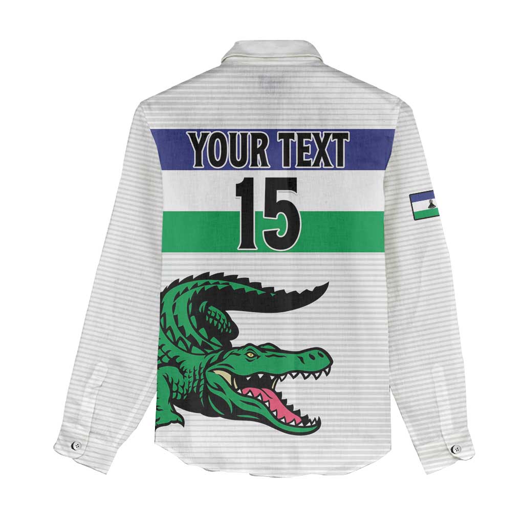 Custom Lesotho Football Women Casual Shirt Go Likuena Go