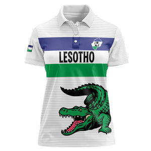 Custom Lesotho Football Women Polo Shirt Go Likuena Go