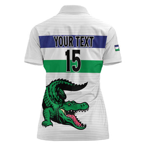 Custom Lesotho Football Women Polo Shirt Go Likuena Go