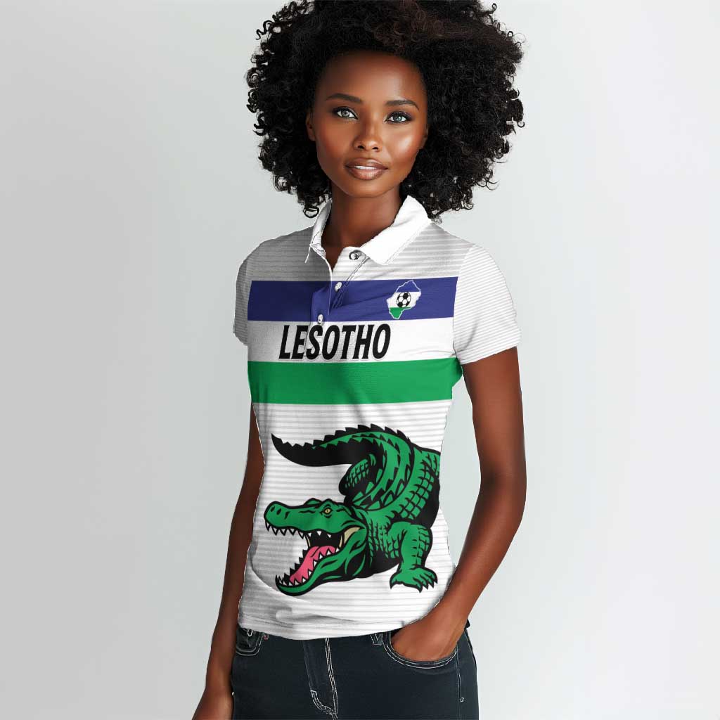 Custom Lesotho Football Women Polo Shirt Go Likuena Go