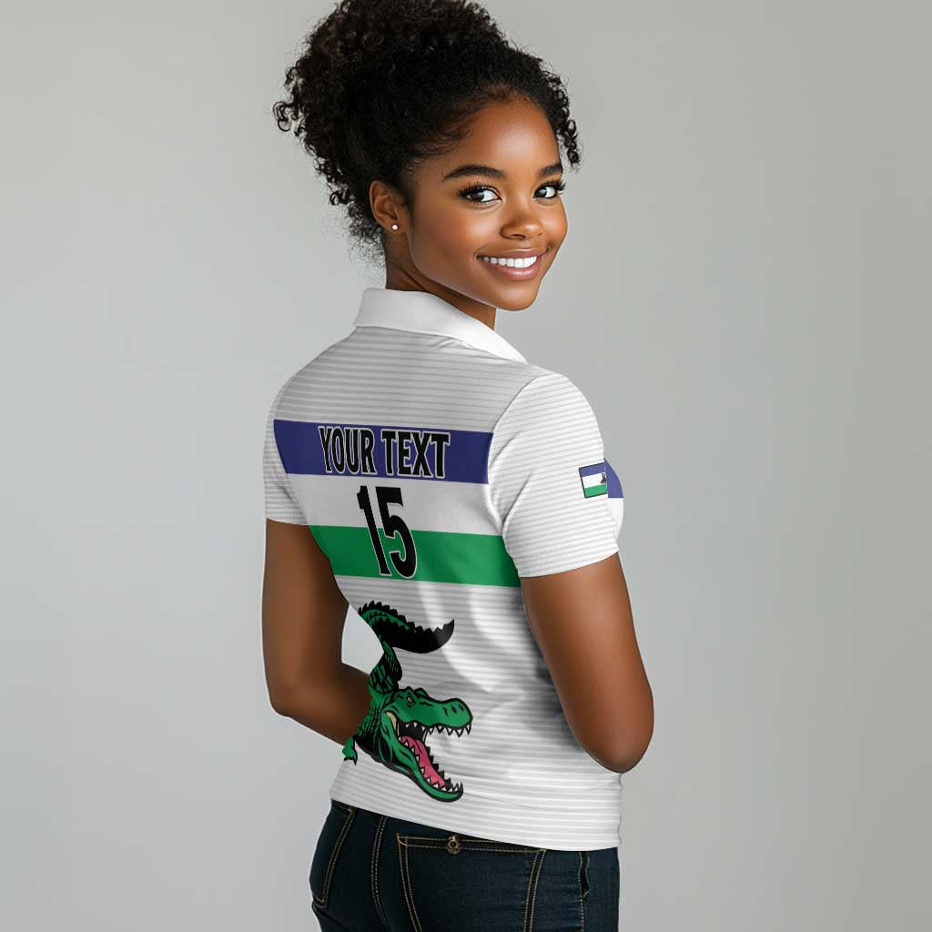 Custom Lesotho Football Women Polo Shirt Go Likuena Go