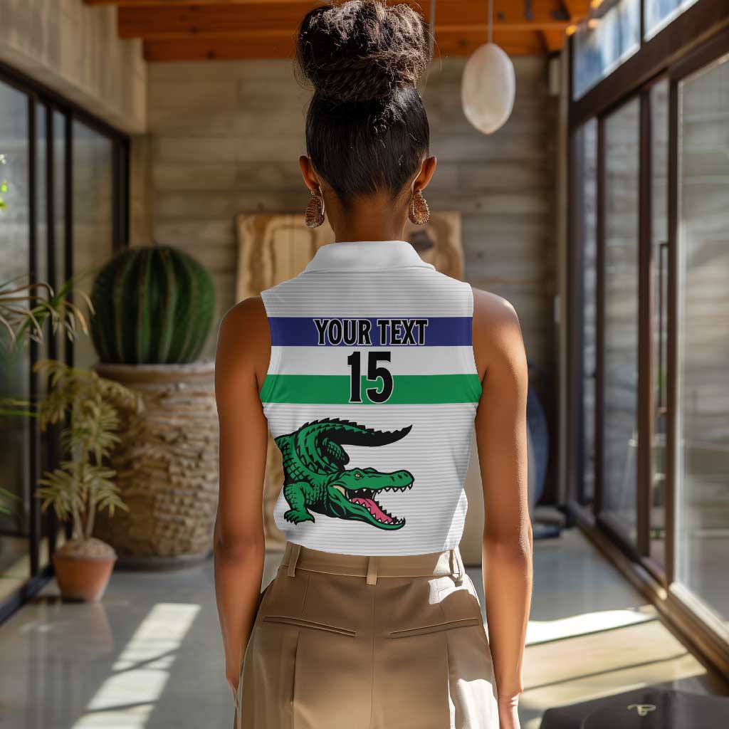 Custom Lesotho Football Women Sleeveless Polo Shirt Go Likuena Go