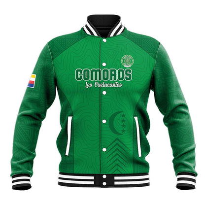 Custom Comoros Football Baseball Jacket Go Les Coelacantes