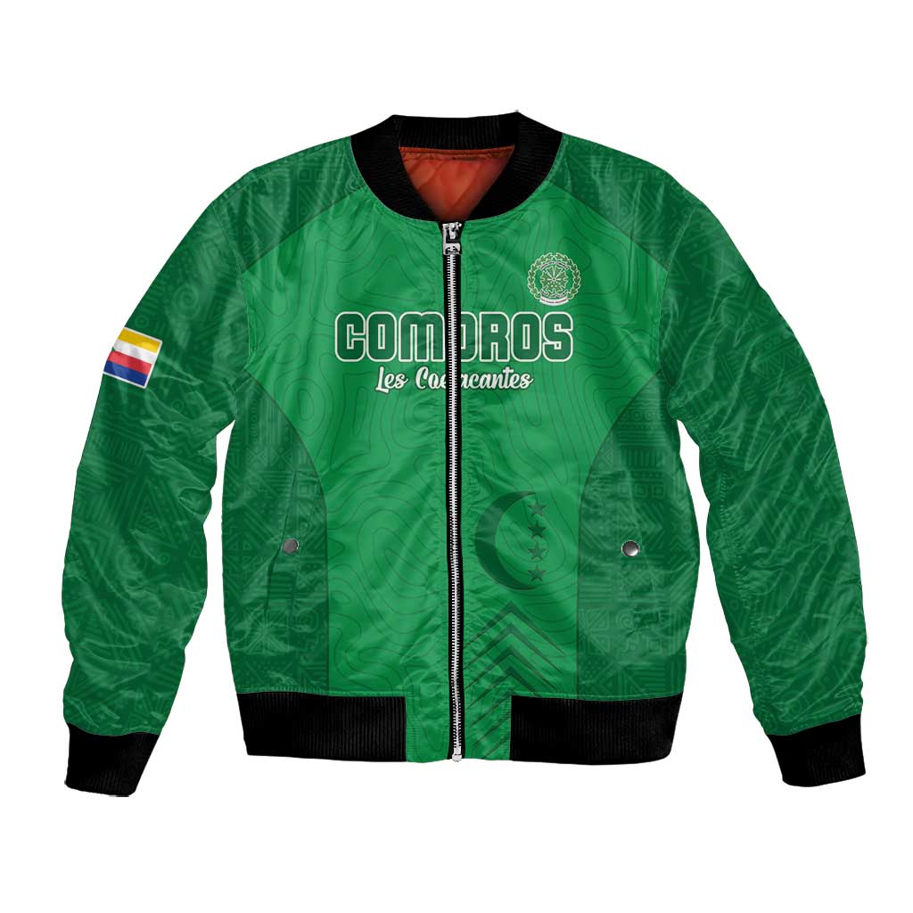 Custom Comoros Football Bomber Jacket Go Les Coelacantes