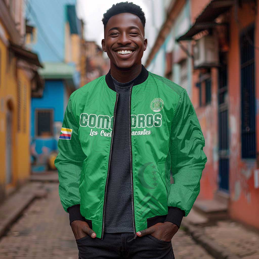 Custom Comoros Football Bomber Jacket Go Les Coelacantes