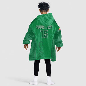 Custom Comoros Football Kid Wearable Blanket Hoodie Go Les Coelacantes
