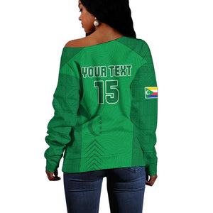 Custom Comoros Football Off Shoulder Sweater Go Les Coelacantes