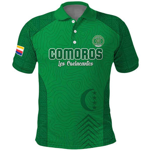 Custom Comoros Football Polo Shirt Go Les Coelacantes