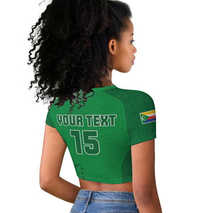 Custom Comoros Football Raglan Cropped T shirt Go Les Coelacantes