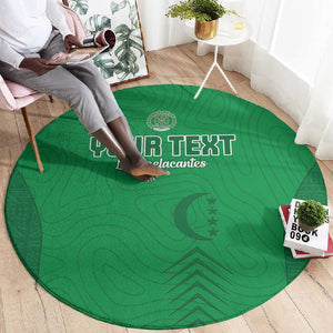 Custom Comoros Football Round Carpet Go Les Coelacantes