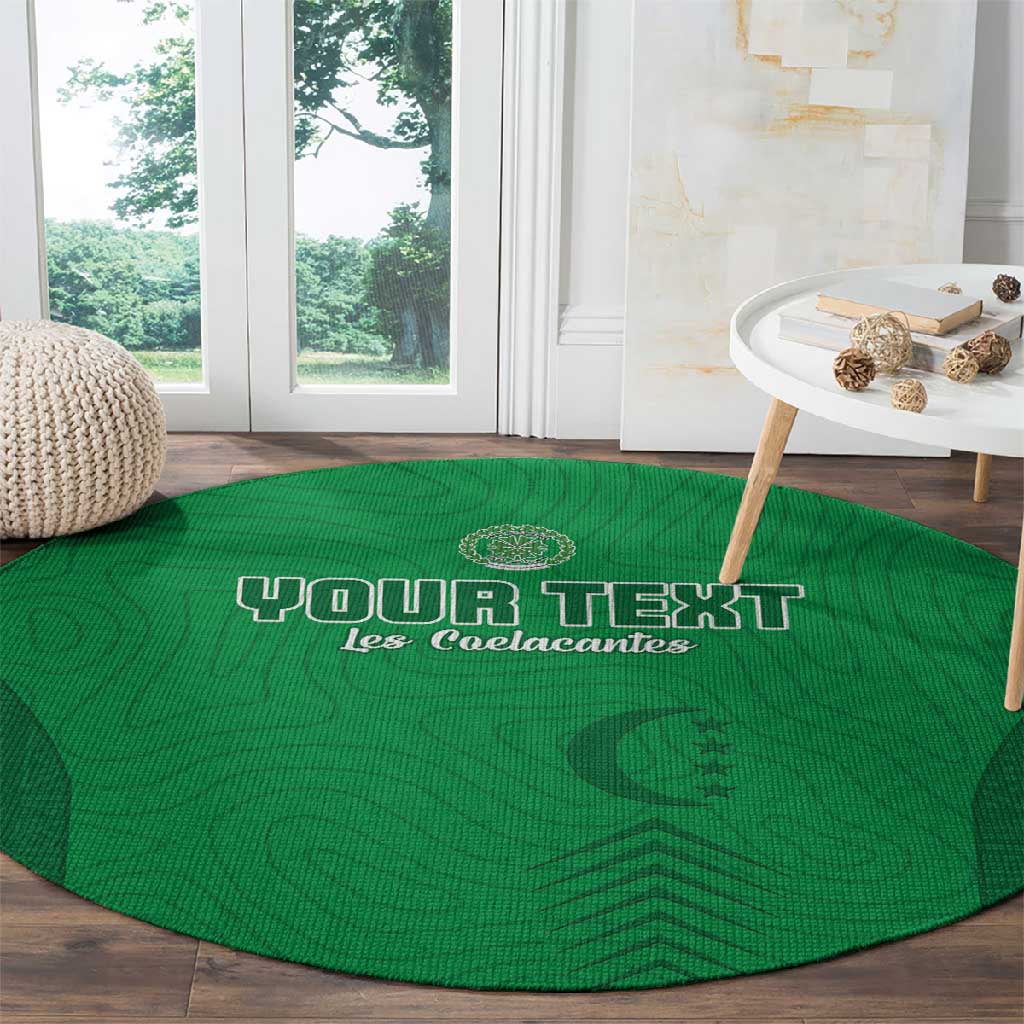 Custom Comoros Football Round Carpet Go Les Coelacantes
