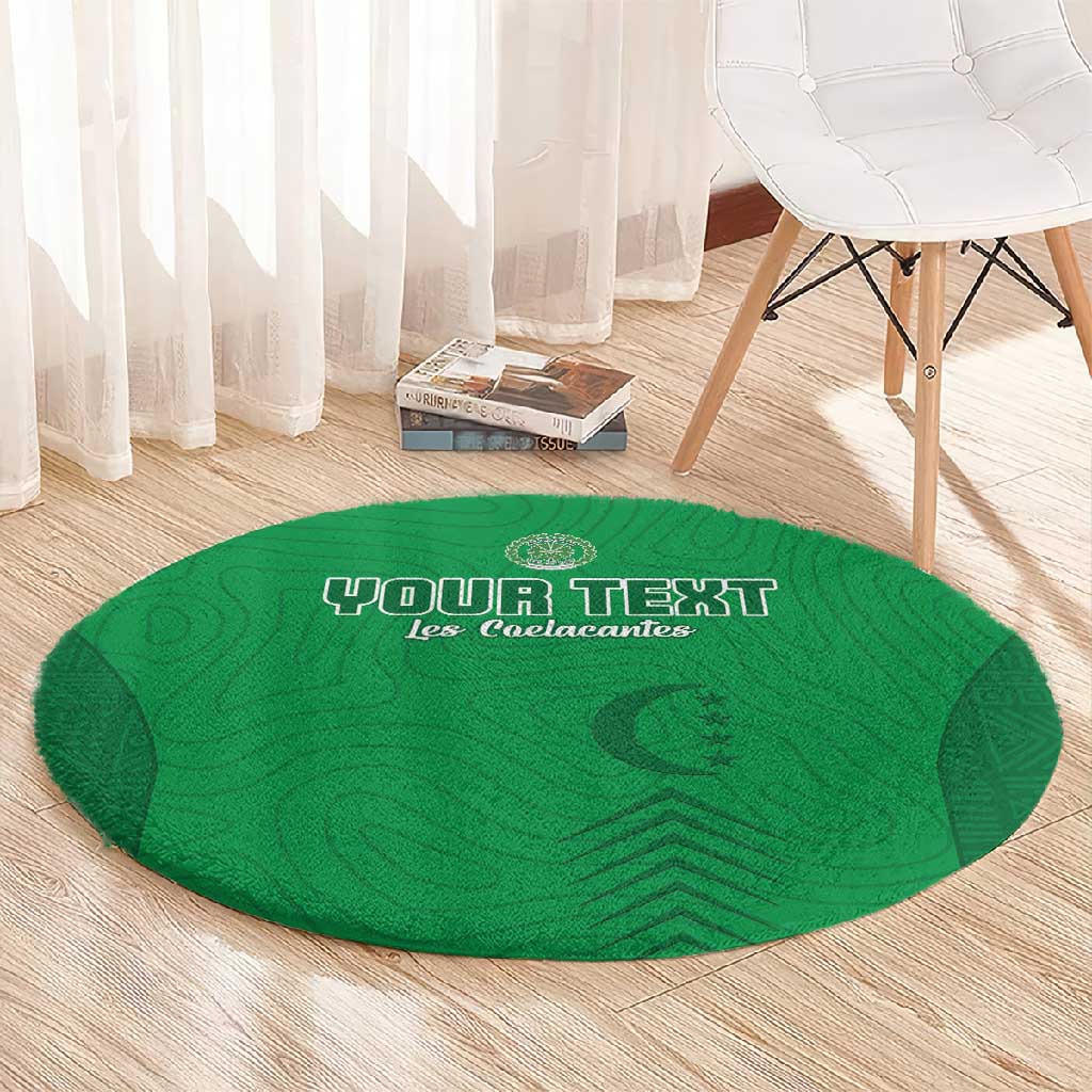 Custom Comoros Football Round Carpet Go Les Coelacantes