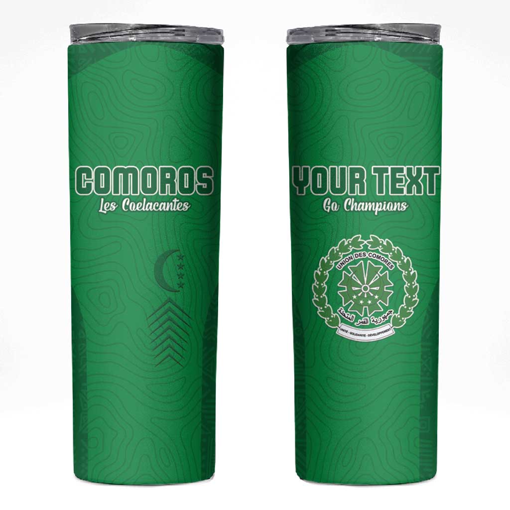 Custom Comoros Football Skinny Tumbler Go Les Coelacantes