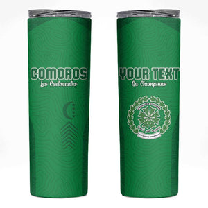 Custom Comoros Football Skinny Tumbler Go Les Coelacantes