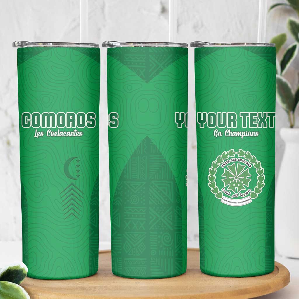 Custom Comoros Football Skinny Tumbler Go Les Coelacantes