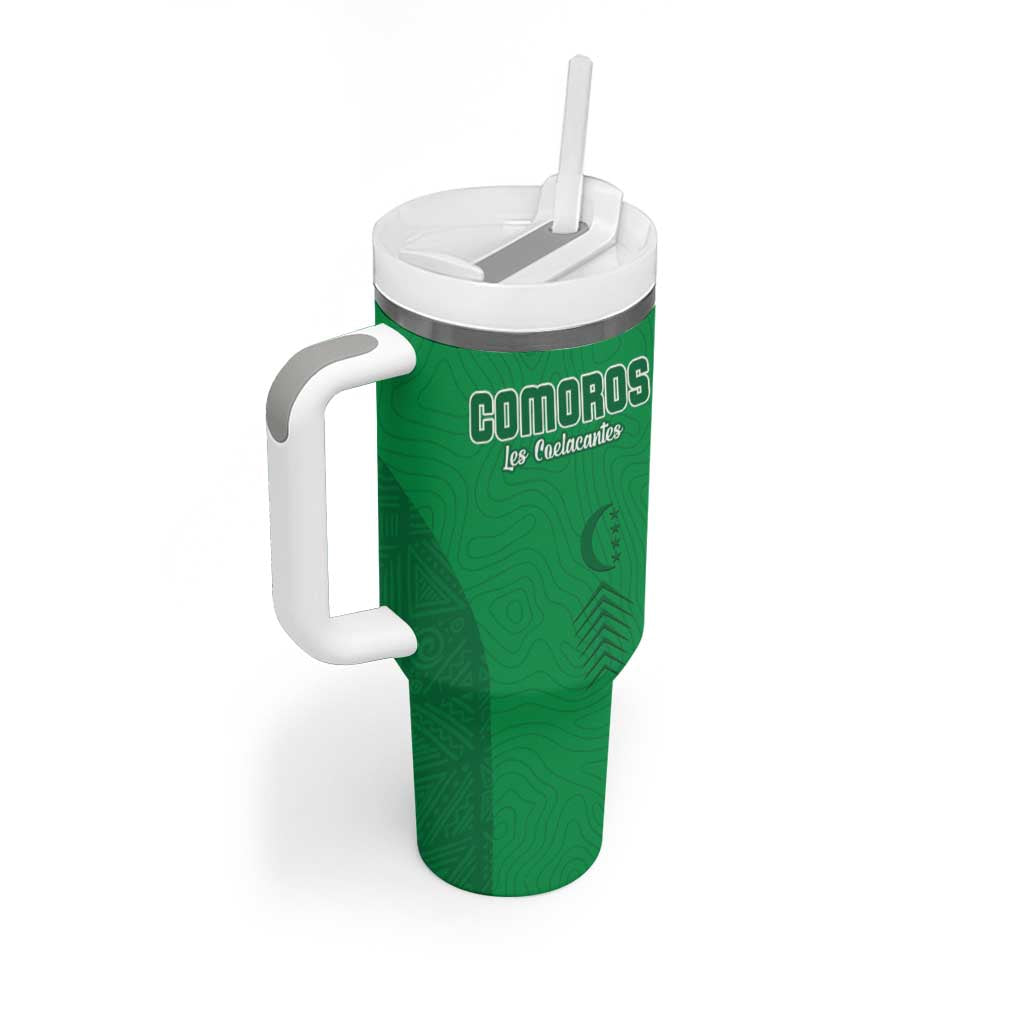 Custom Comoros Football Tumbler With Handle Go Les Coelacantes