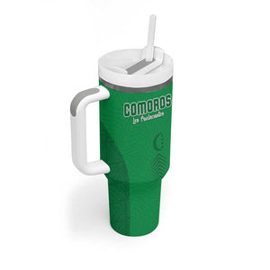 Custom Comoros Football Tumbler With Handle Go Les Coelacantes