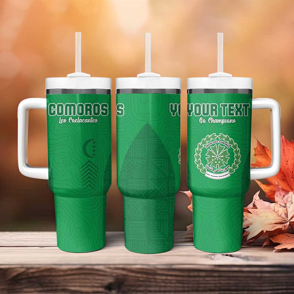 Custom Comoros Football Tumbler With Handle Go Les Coelacantes