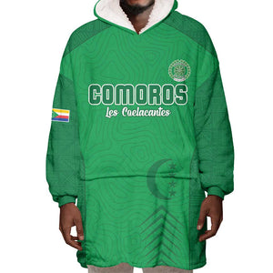 Custom Comoros Football Wearable Blanket Hoodie Go Les Coelacantes