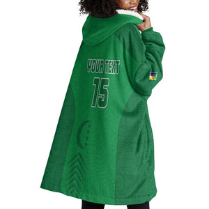 Custom Comoros Football Wearable Blanket Hoodie Go Les Coelacantes