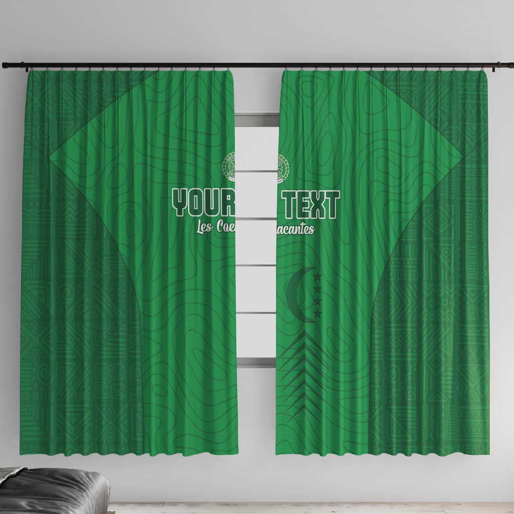 Custom Comoros Football Window Curtain Go Les Coelacantes