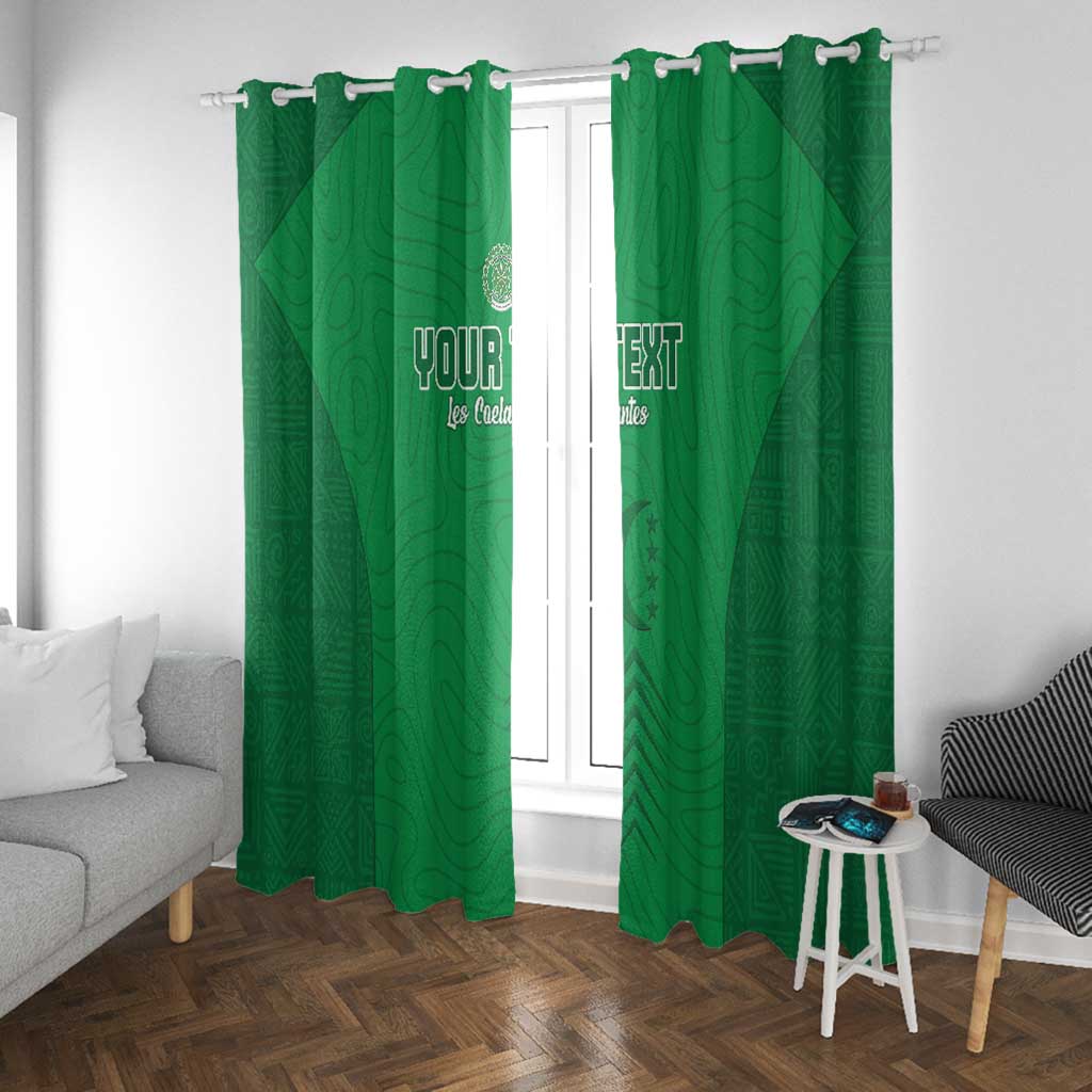 Custom Comoros Football Window Curtain Go Les Coelacantes