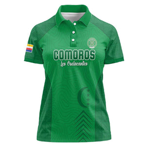 Custom Comoros Football Women Polo Shirt Go Les Coelacantes
