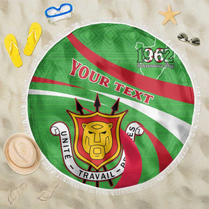 Personalized Burundi Beach Blanket 63rd Anniversary of Independence