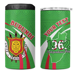 Personalized Burundi 4 in 1 Can Cooler Tumbler 63rd Anniversary of Independence