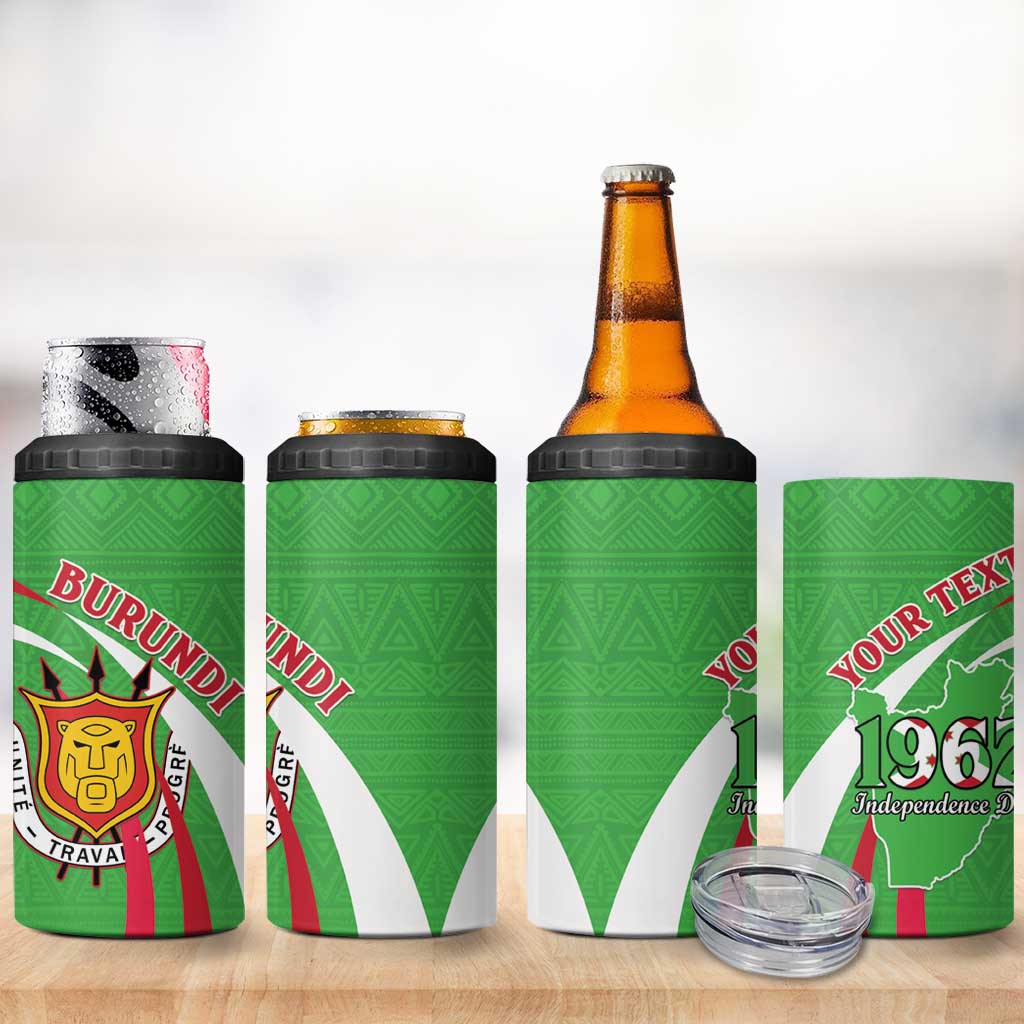 Personalized Burundi 4 in 1 Can Cooler Tumbler 63rd Anniversary of Independence