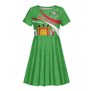 Personalized Burundi Kid Short Sleeve Dress 63rd Anniversary of Independence