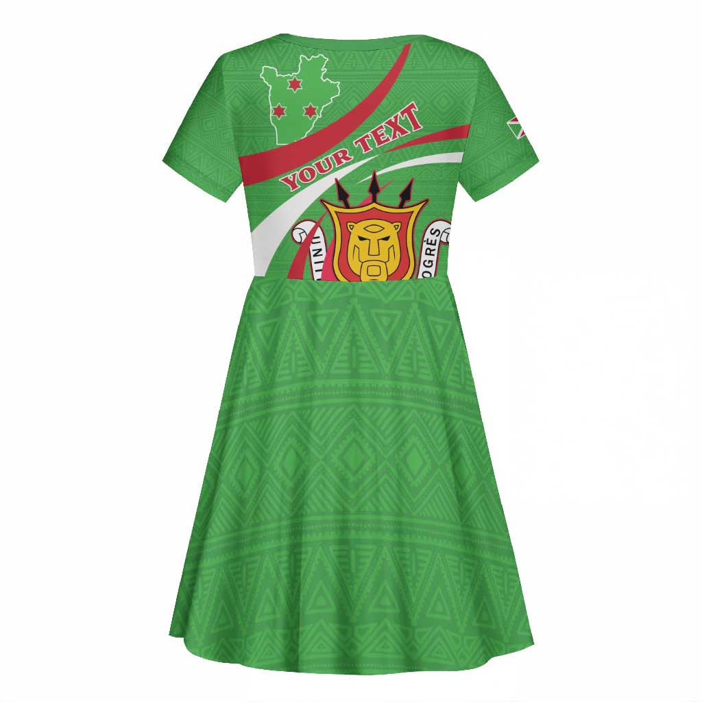 Personalized Burundi Kid Short Sleeve Dress 63rd Anniversary of Independence