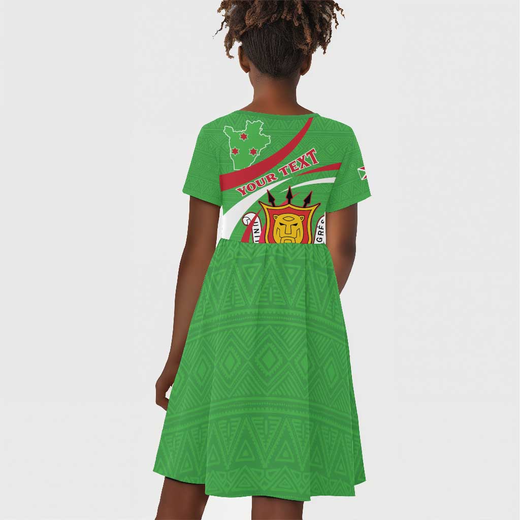 Personalized Burundi Kid Short Sleeve Dress 63rd Anniversary of Independence