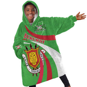 Personalized Burundi Kid Wearable Blanket Hoodie 63rd Anniversary of Independence