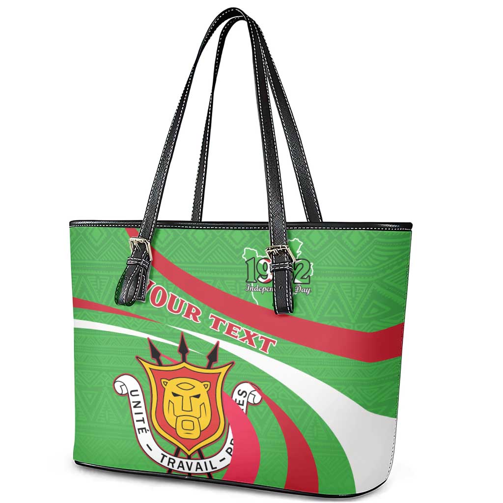 Personalized Burundi Leather Tote Bag 63rd Anniversary of Independence