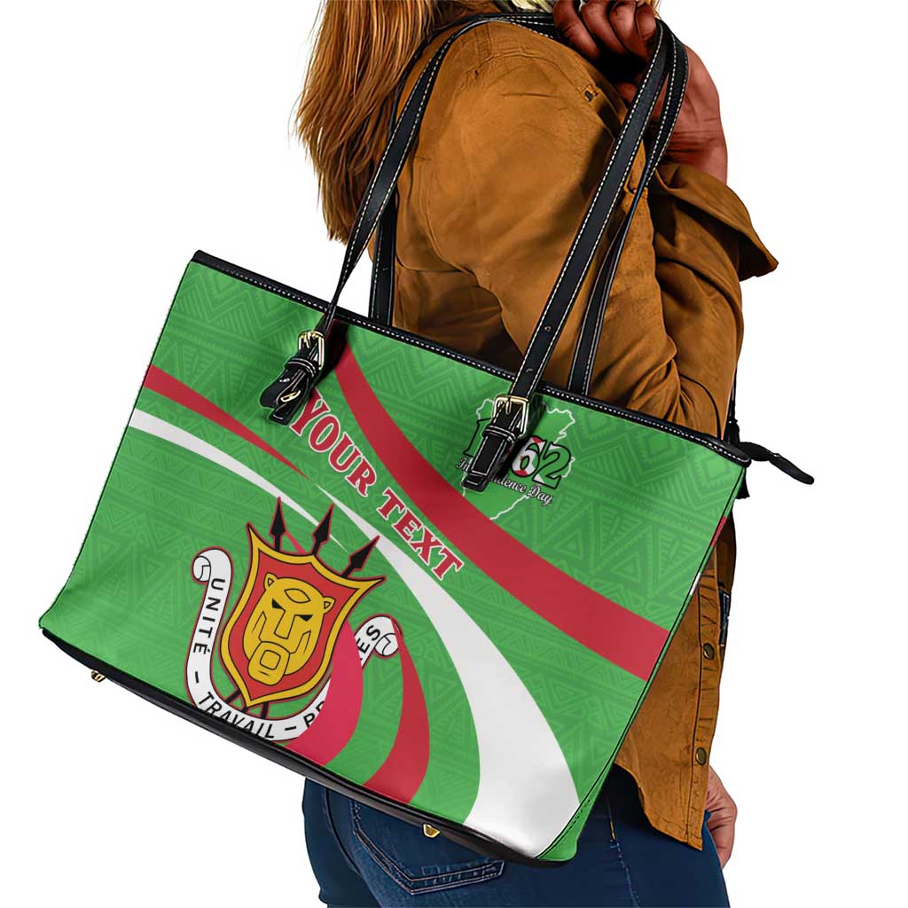 Personalized Burundi Leather Tote Bag 63rd Anniversary of Independence
