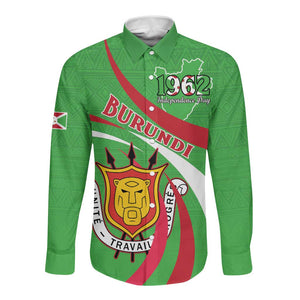 Personalized Burundi Long Sleeve Button Shirt 63rd Anniversary of Independence